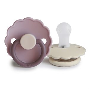 FRIGG Daisy - Round Silicone 2-Pack Pacifiers - Lavender Haze/Cream Size 1